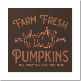 Farm Fresh Pumpkins Posters and Art